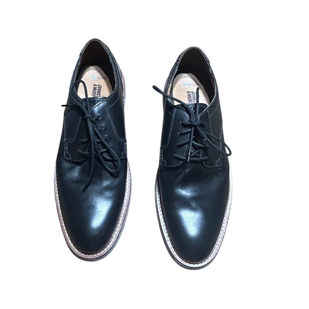 Johnston & Murphy Upton Plain toe derby shoes in black full grain leather
